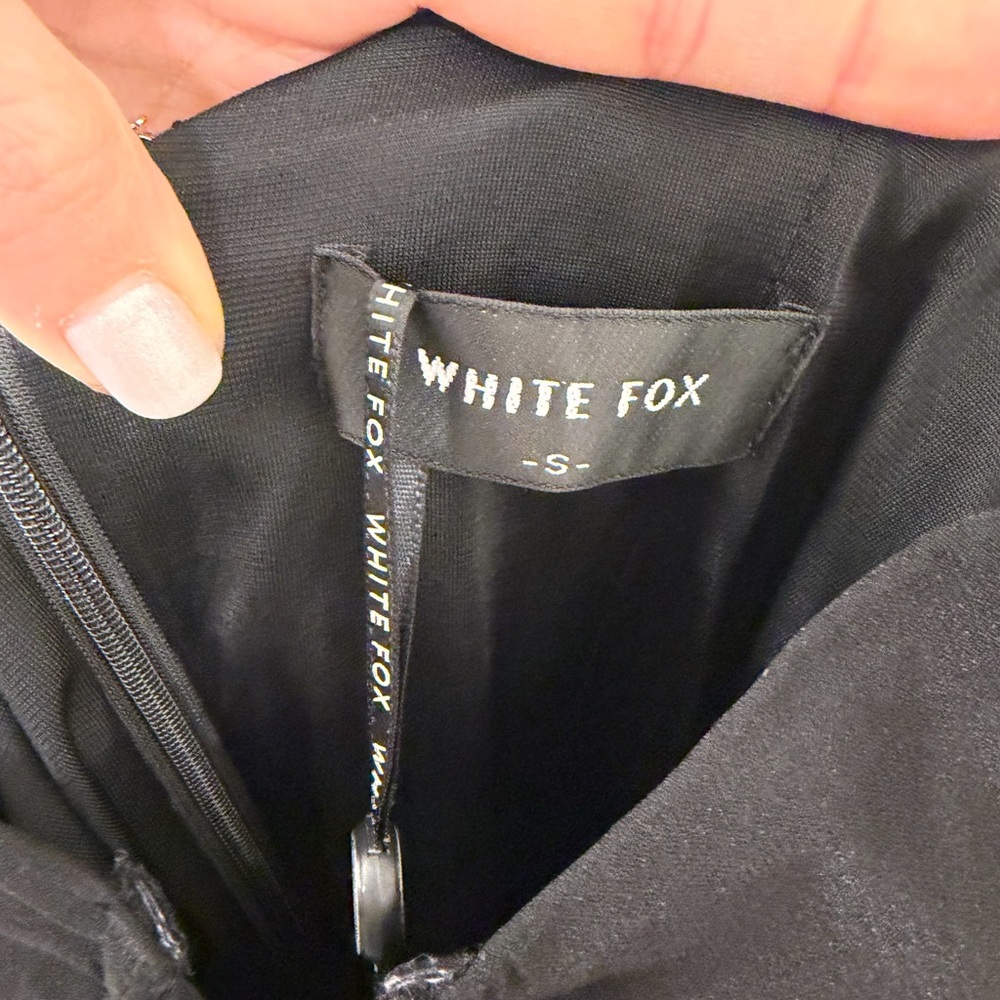 Sexy White Fox Black Obsession Mini Dress with Rhinestones - Picture 6 of 10